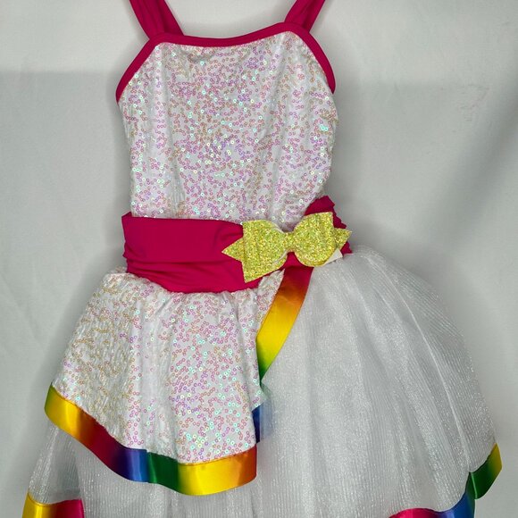 White Sequin Rainbow Accent Tutu - Picture 3 of 9